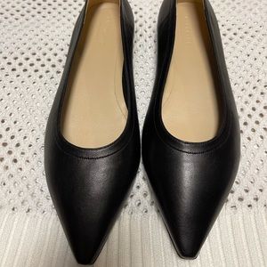 Black Italian leather everlane flat